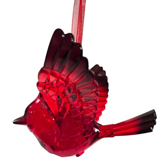 Cardinal Ornament Red Acrylic Bird Always Near Lost Loved One Grief Enesco Xmas - Picture 4 of 14